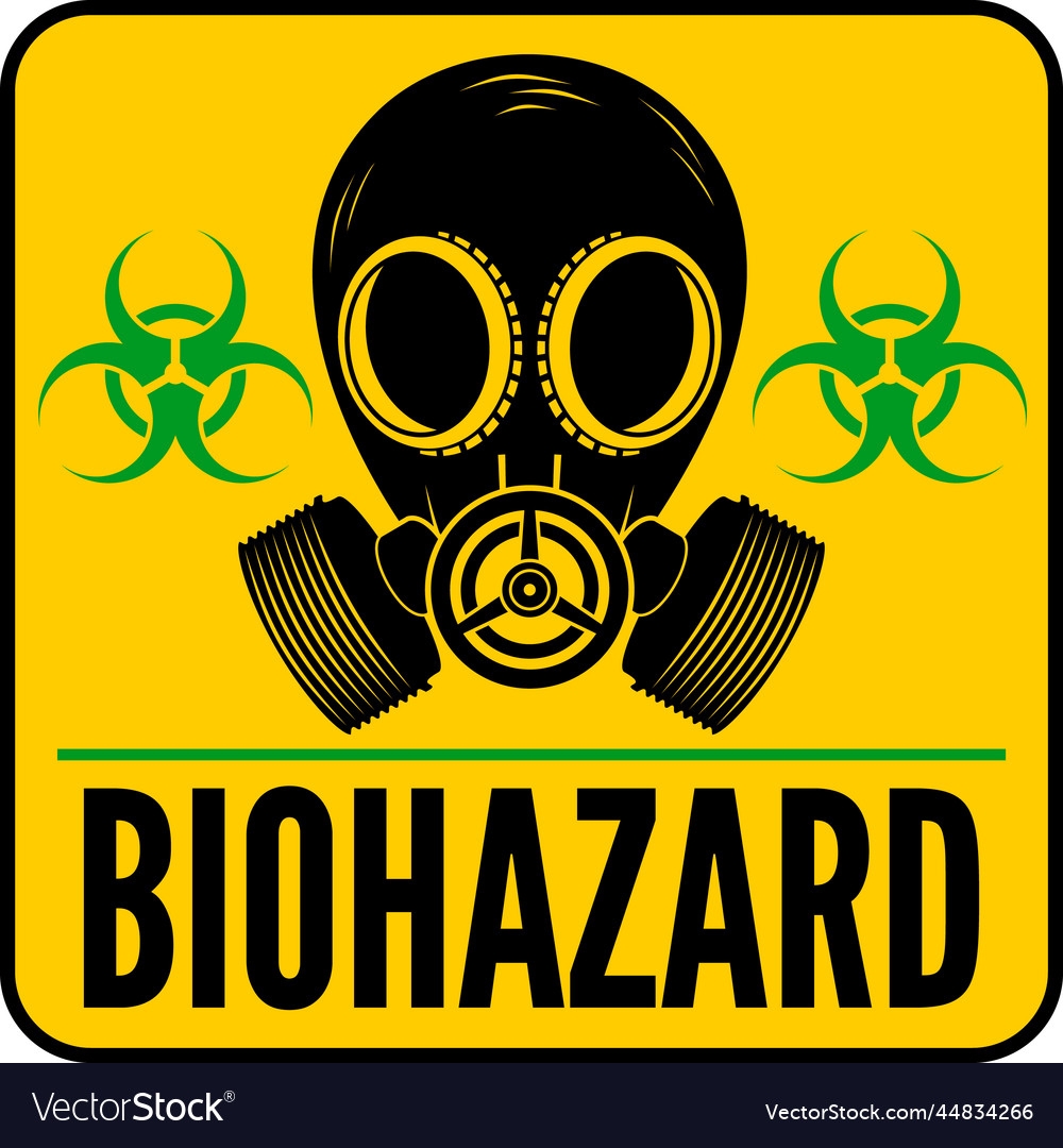 Biohazard Sign With Gas Mask Isolated Royalty Free Vector