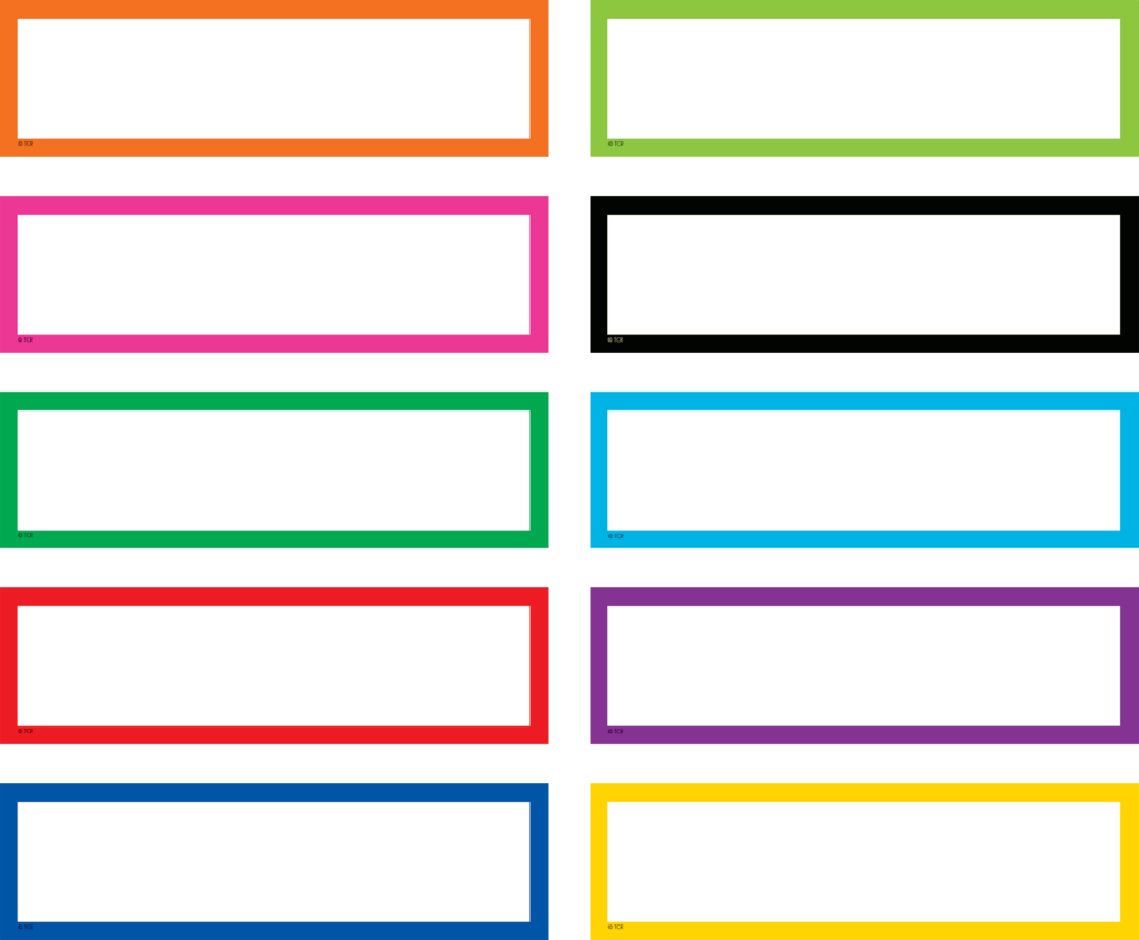 Colorful Labels TCR20872 Teacher Created Resources Printable Labels