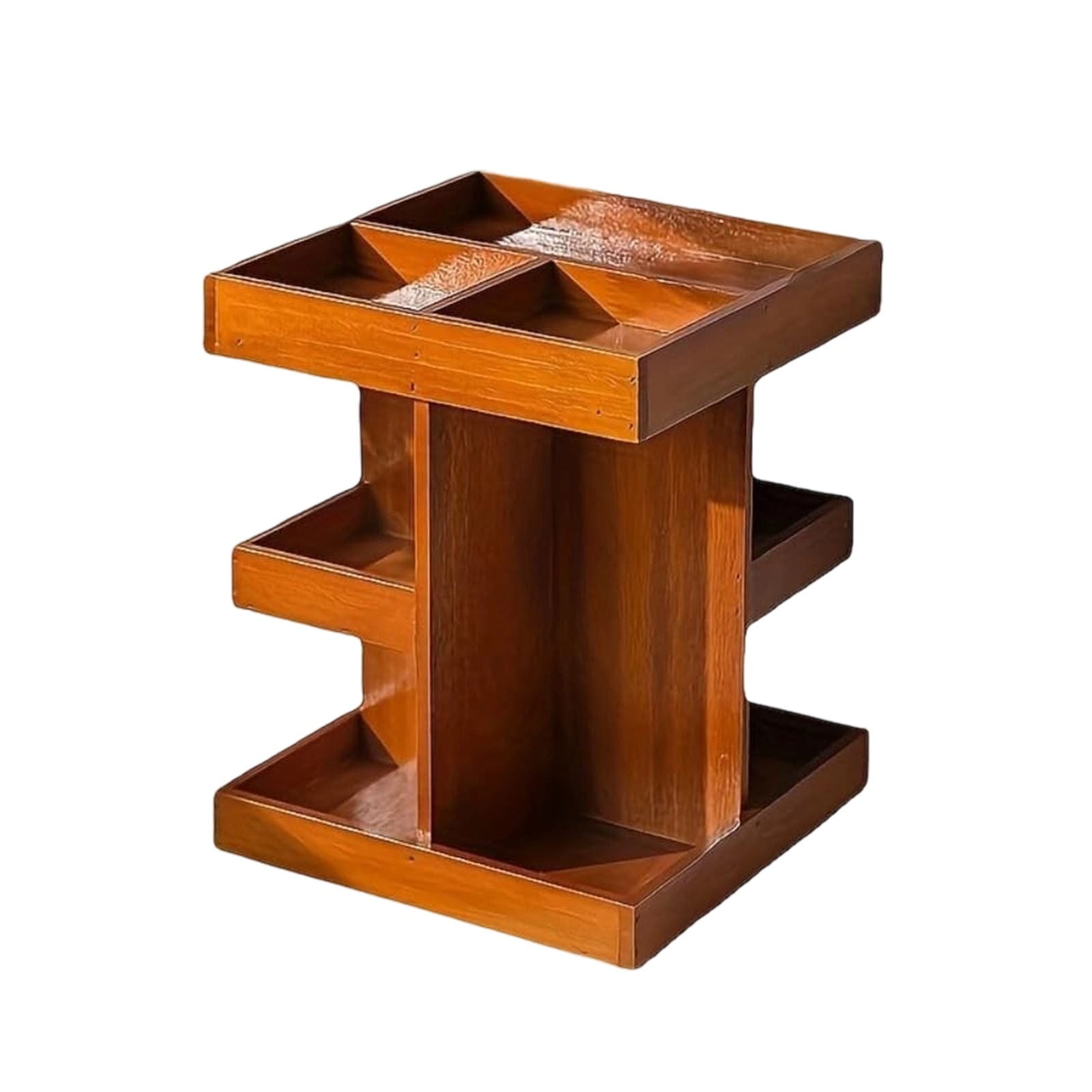Desktop Storage Stand Rack Vintage MultiLevel Wood Desktop Organizer 