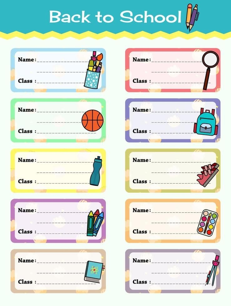 Download Notebook Labels Vector Template Design School Book Labels 