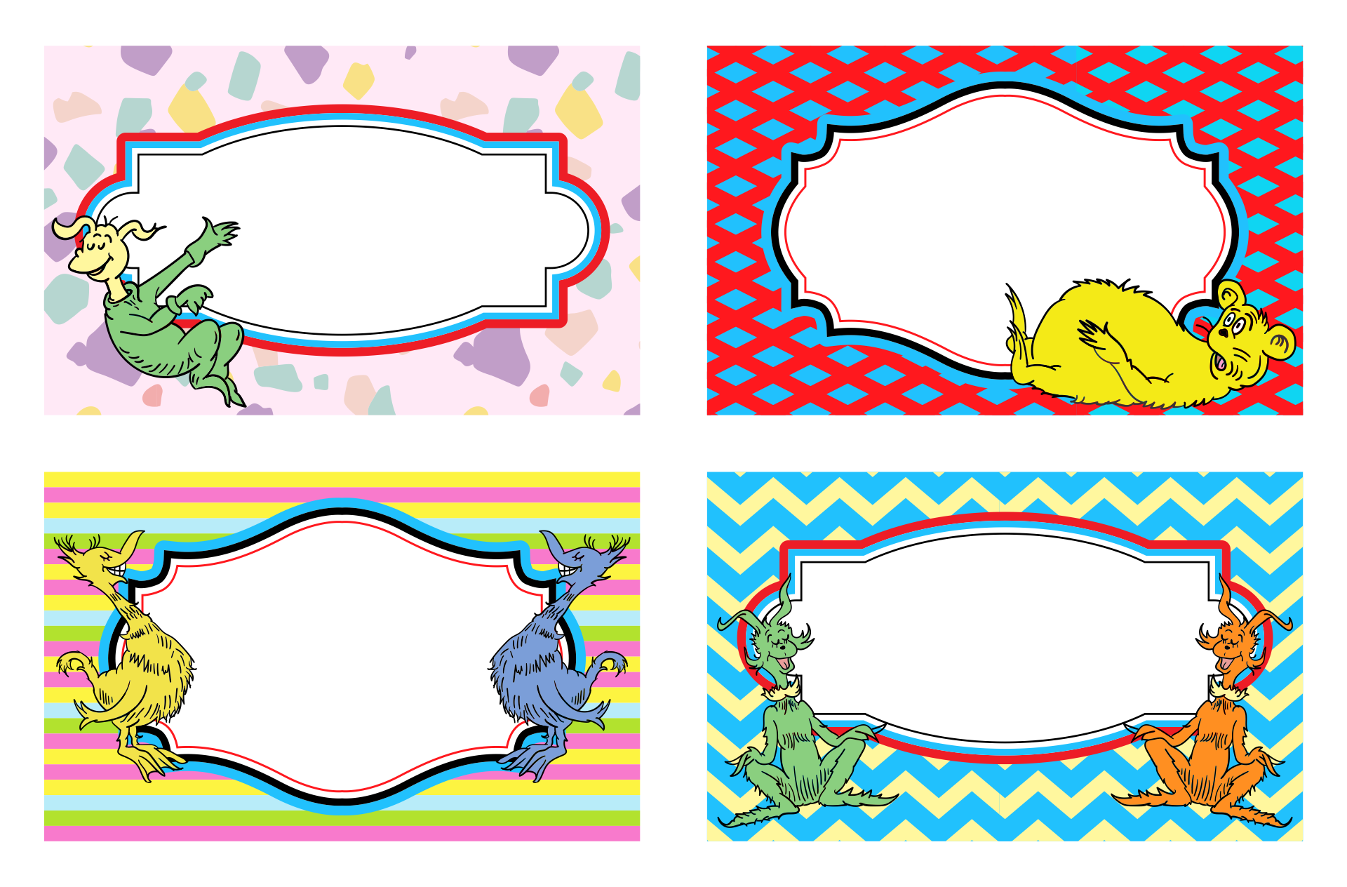 Dr Seuss Name Tags Printable Dr Seuss Printables Dr Seuss 