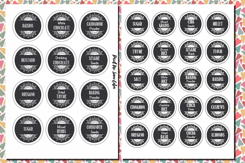 Editable Pantry Labels Instant Download PDF Printable Spice Labels 