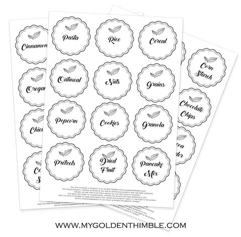 Editable Pantry Labels My Golden Thimble