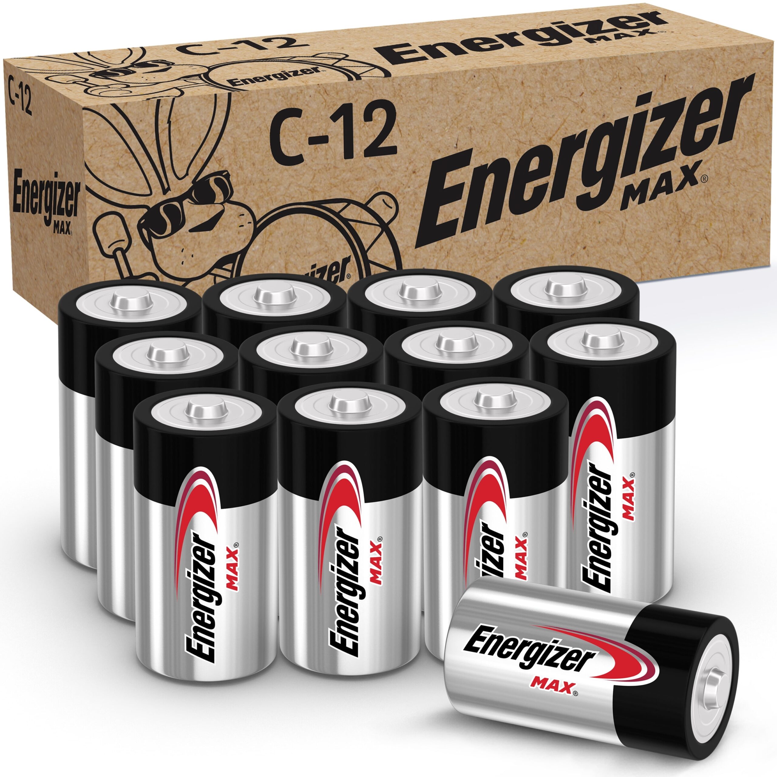 Energizer MAX C Batteries Alkaline C Cell Batteries 12 Pack