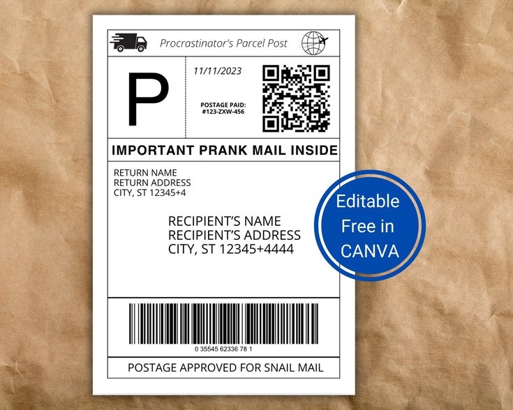 Fake Shipping Label For Prank Printable Free Printable Templates