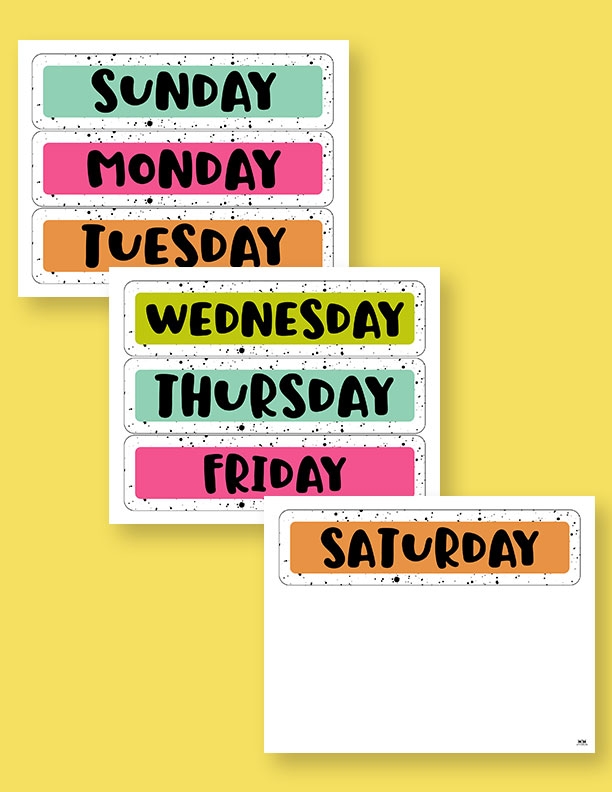 Free Printable Days Of The Week Labels Free Printable