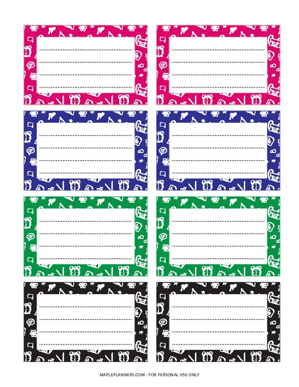 Free Printable Label Stickers For Back To School