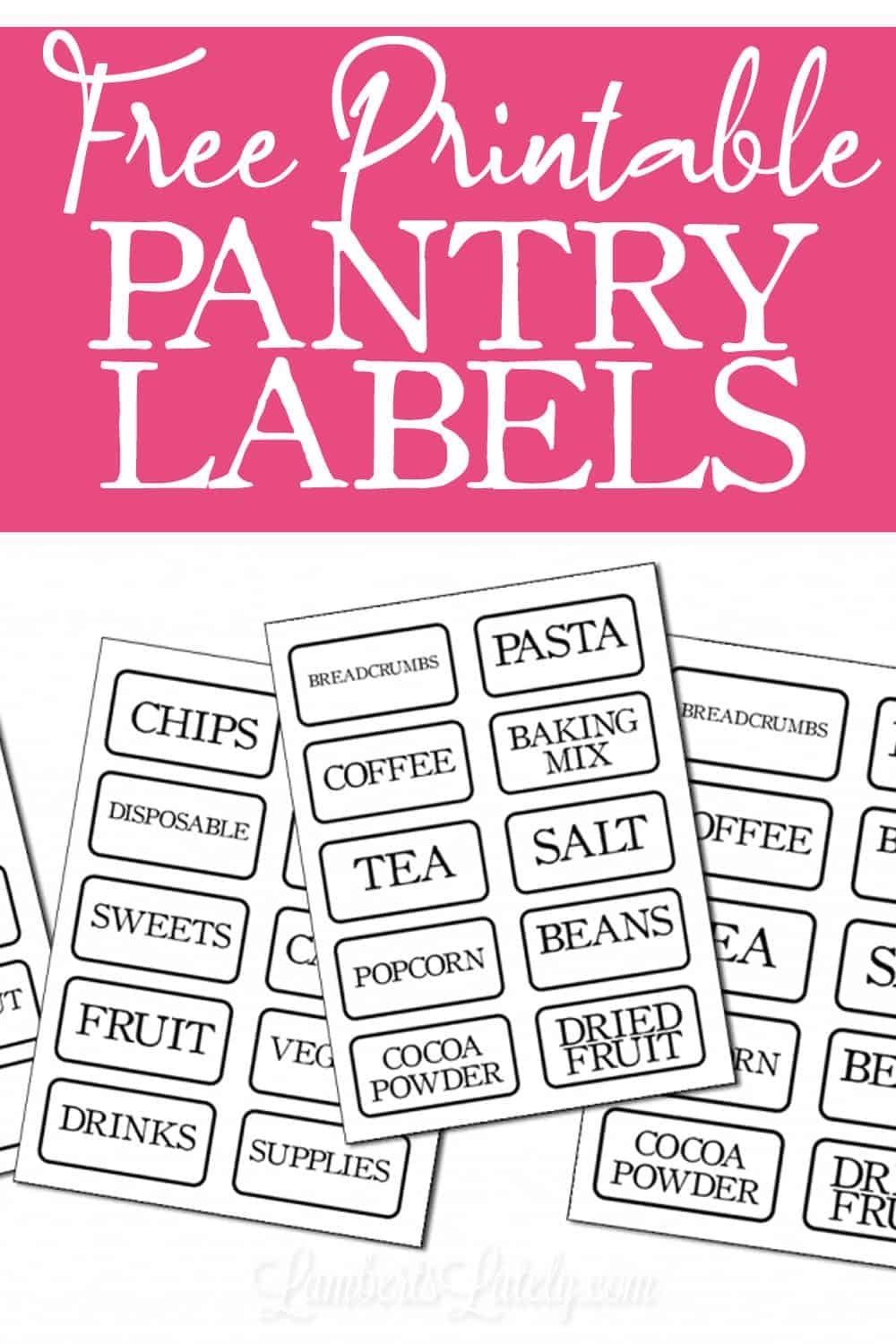 Free Printable Pantry Labels Free Printable Handmade Labels Pantry