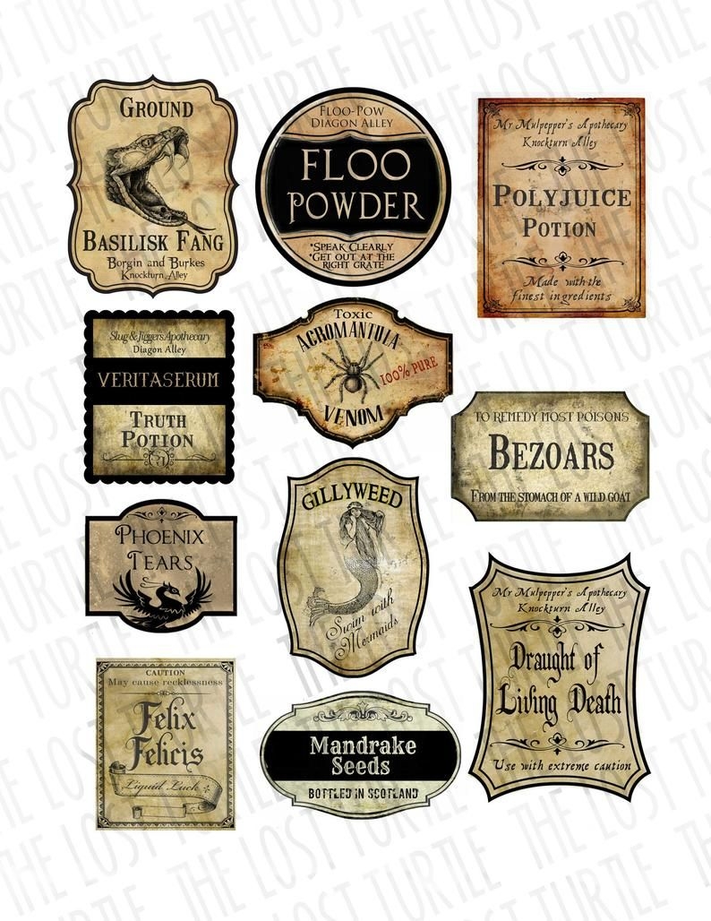 Free Printable Potion Bottle Labels Printable Stationery