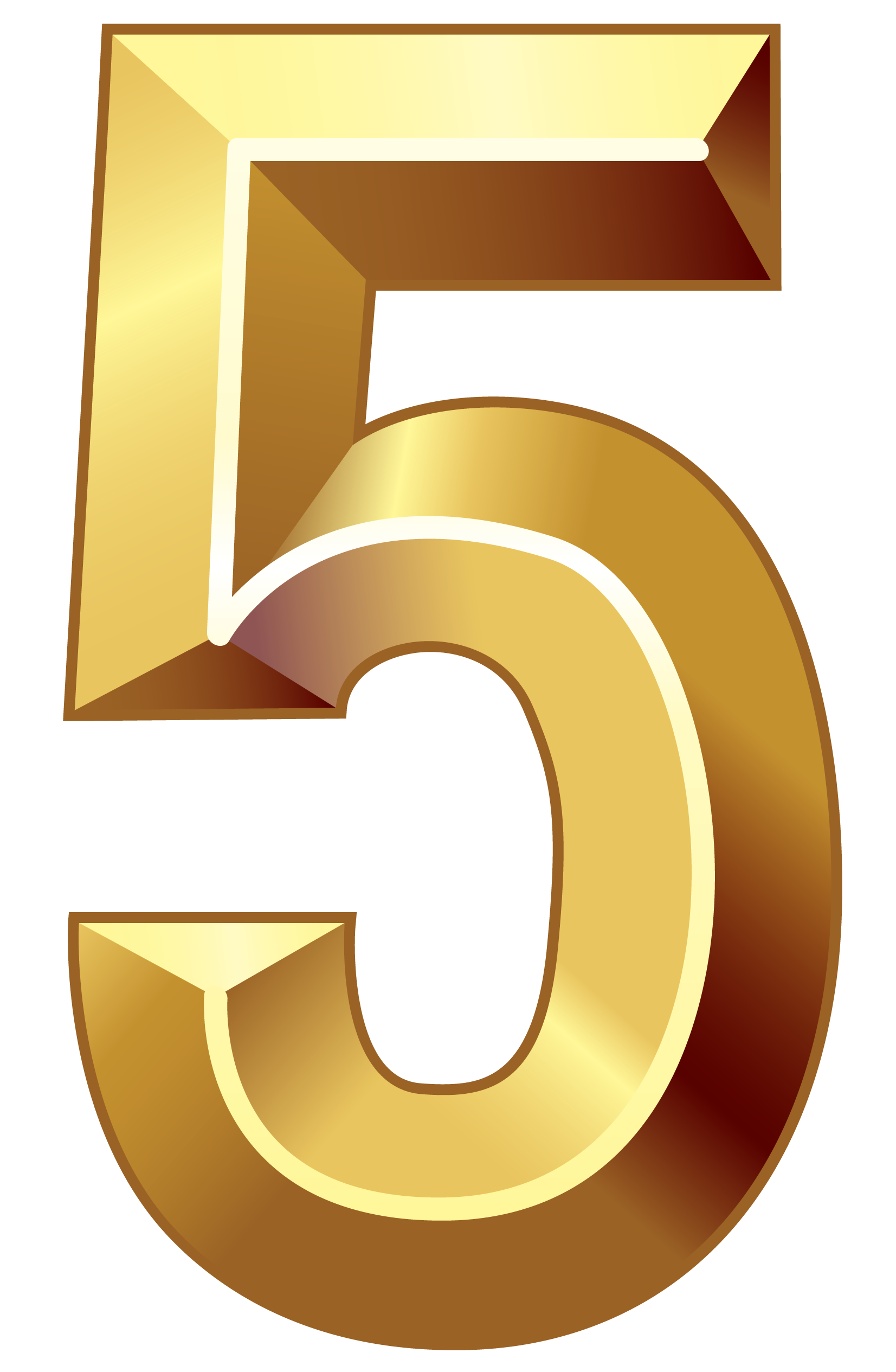 Gold Number Five PNG Clipart Image Gallery Yopriceville High 