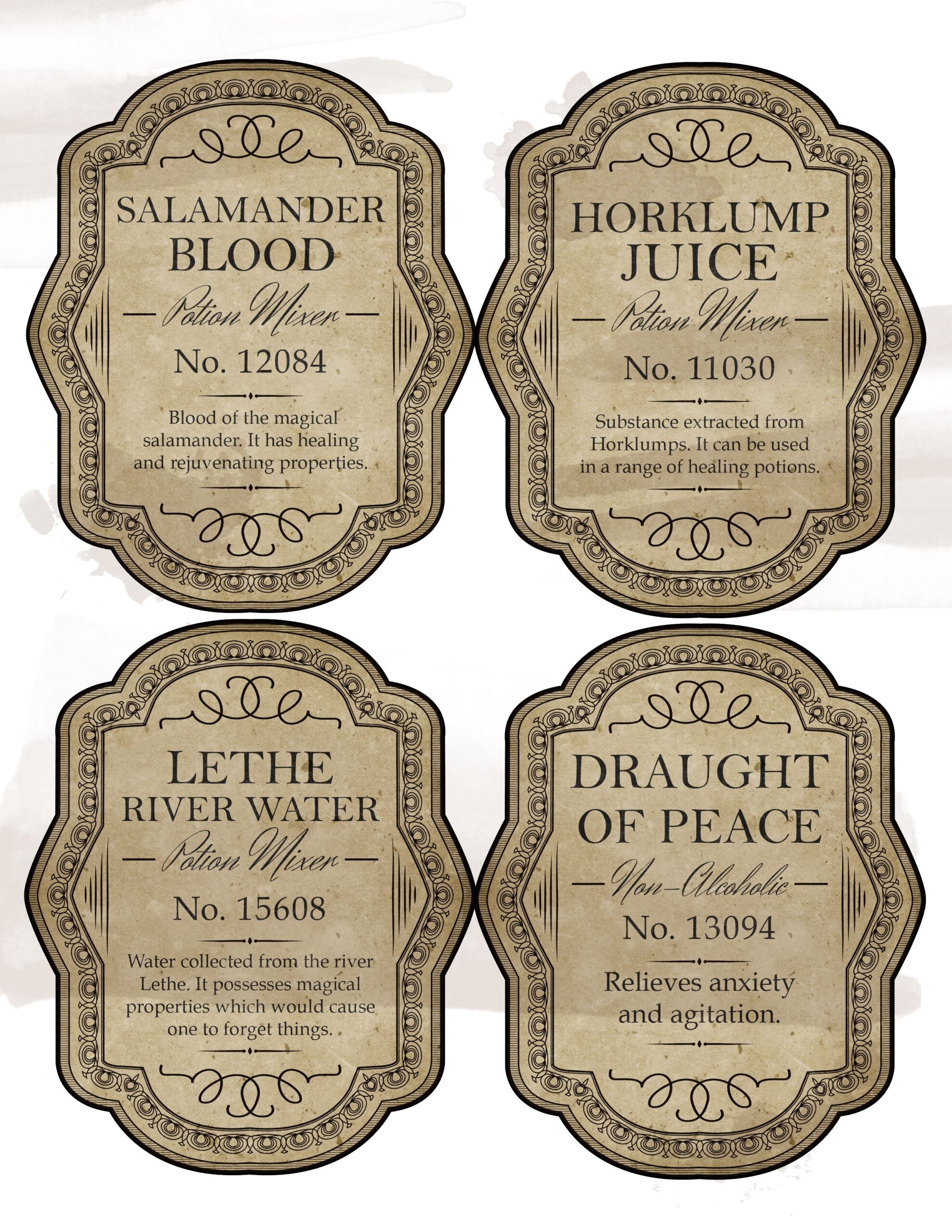 Harry Potter Potion Labels Printable Free Printable Sight Words List