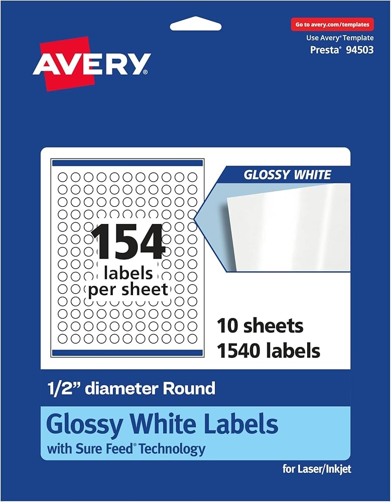 Labelling Avery Blank Printable Labels L7106 60mm Round Kraft 