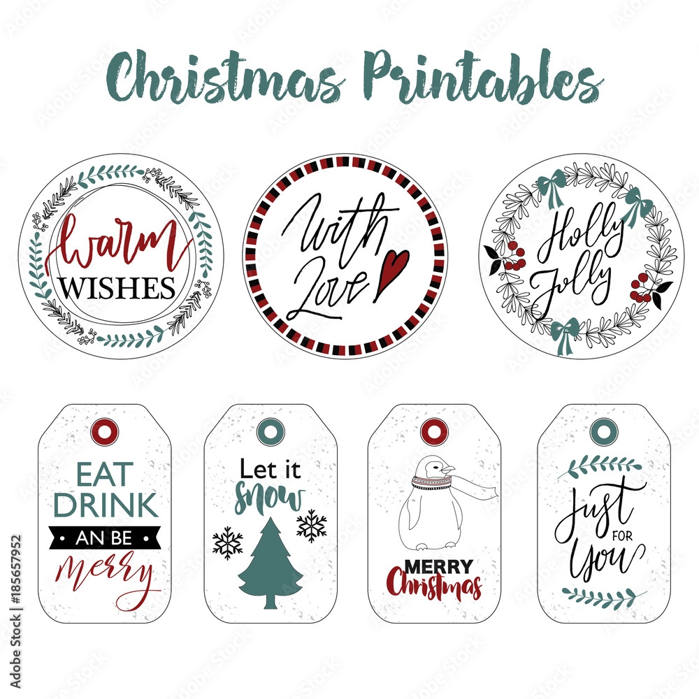 Merry Christmas Labels Printable FREE Printable A Z