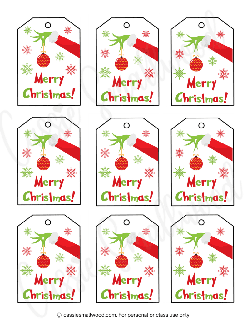 Merry Christmas Labels Printable FREE Printable A Z