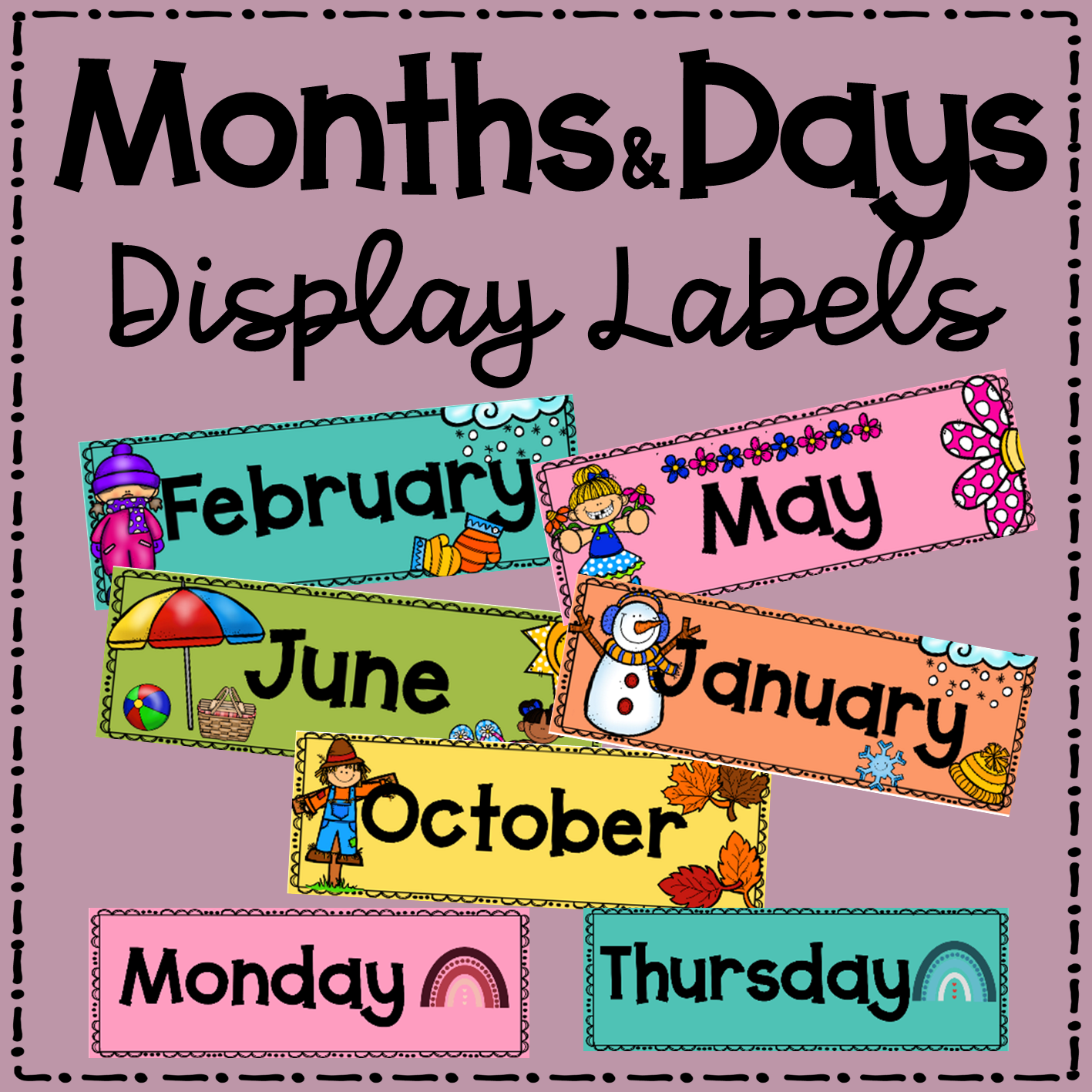 Months Of The Year And Days Of The Week Labels Made By Teachers 