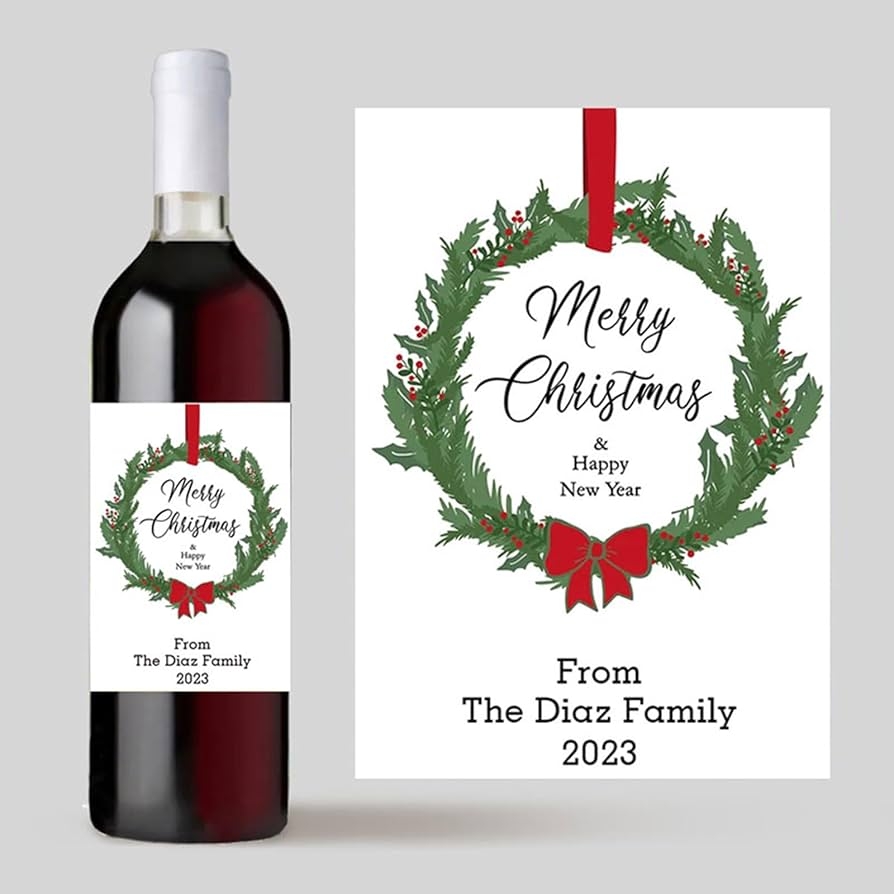 Personalized Wine Bottle Labels Personalized Christmas Wine Bottle 