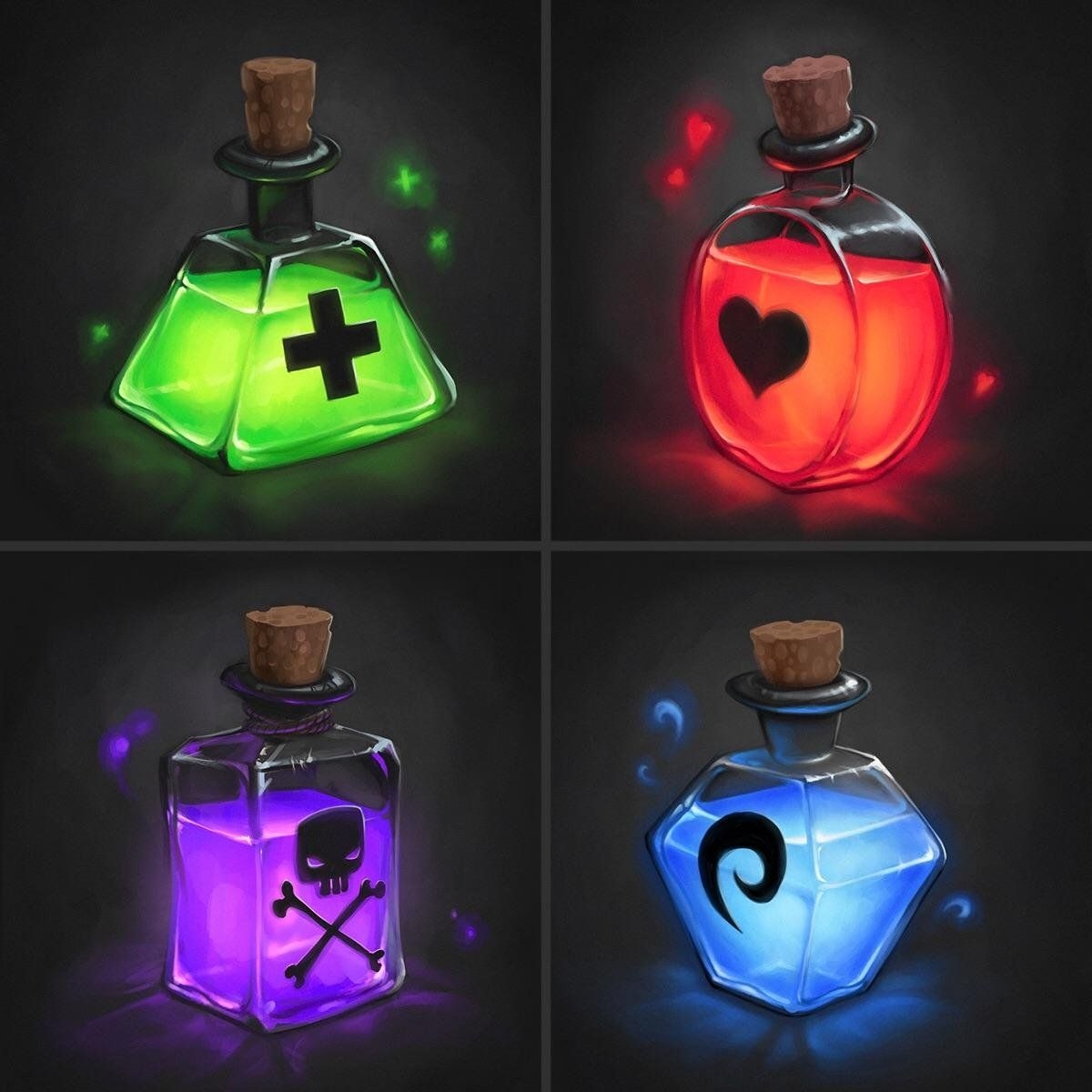 Potions Digital 1200x1200px Art Fantasy Magic Fantasy Props Magic 