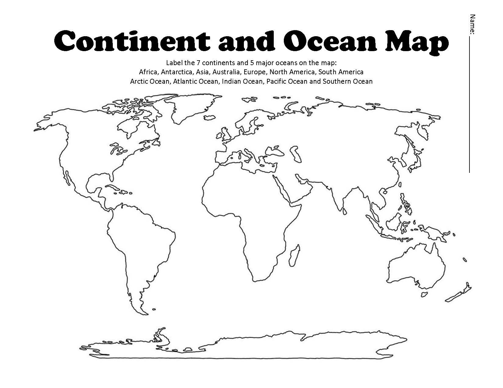 Printable Blank Map Of Continents And Oceans Printable New Year Banners