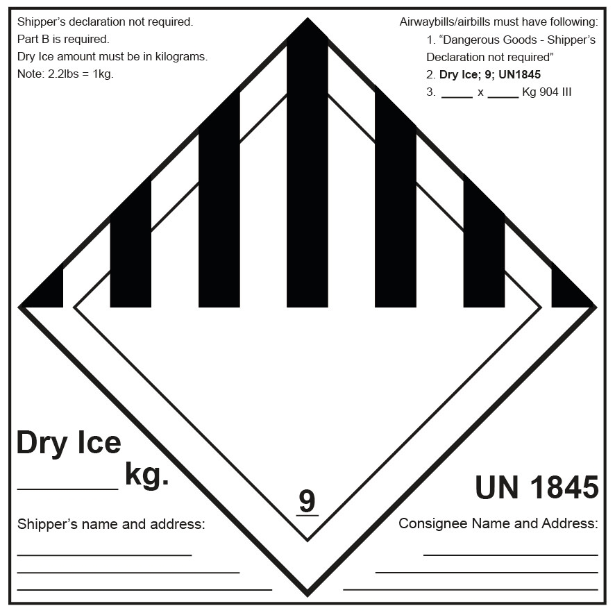 Printable Fedex Dry Ice Label Label Printable