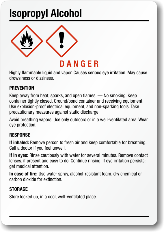 Printable Isopropyl Alcohol Label Printable Labels