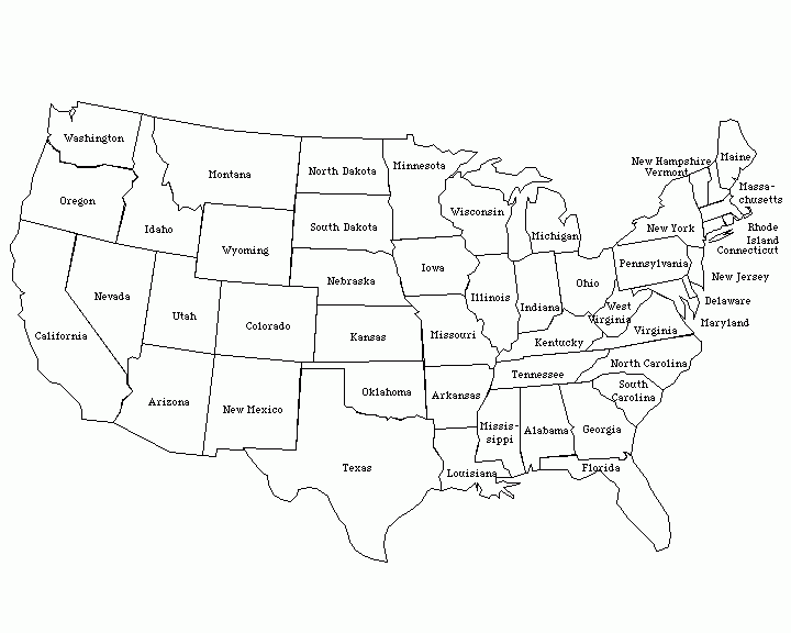 Printable Labeled Us Map