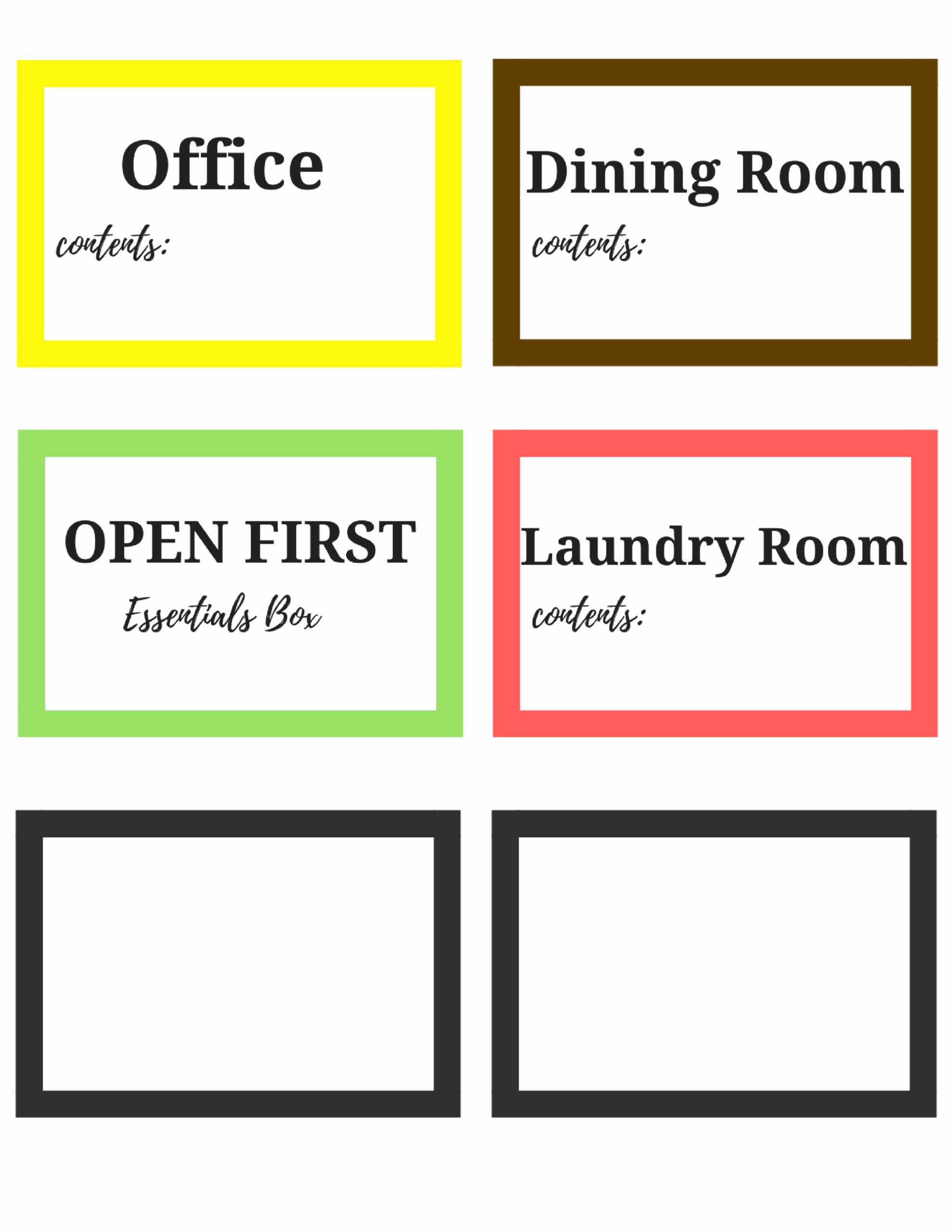 Printable Moving Labels Printable Labels