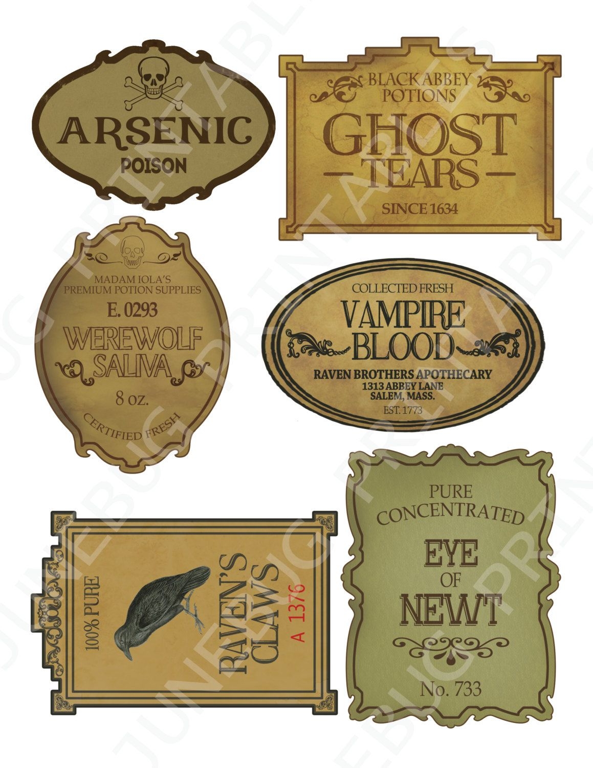 Printable Potion Labels Printable New Year Banners