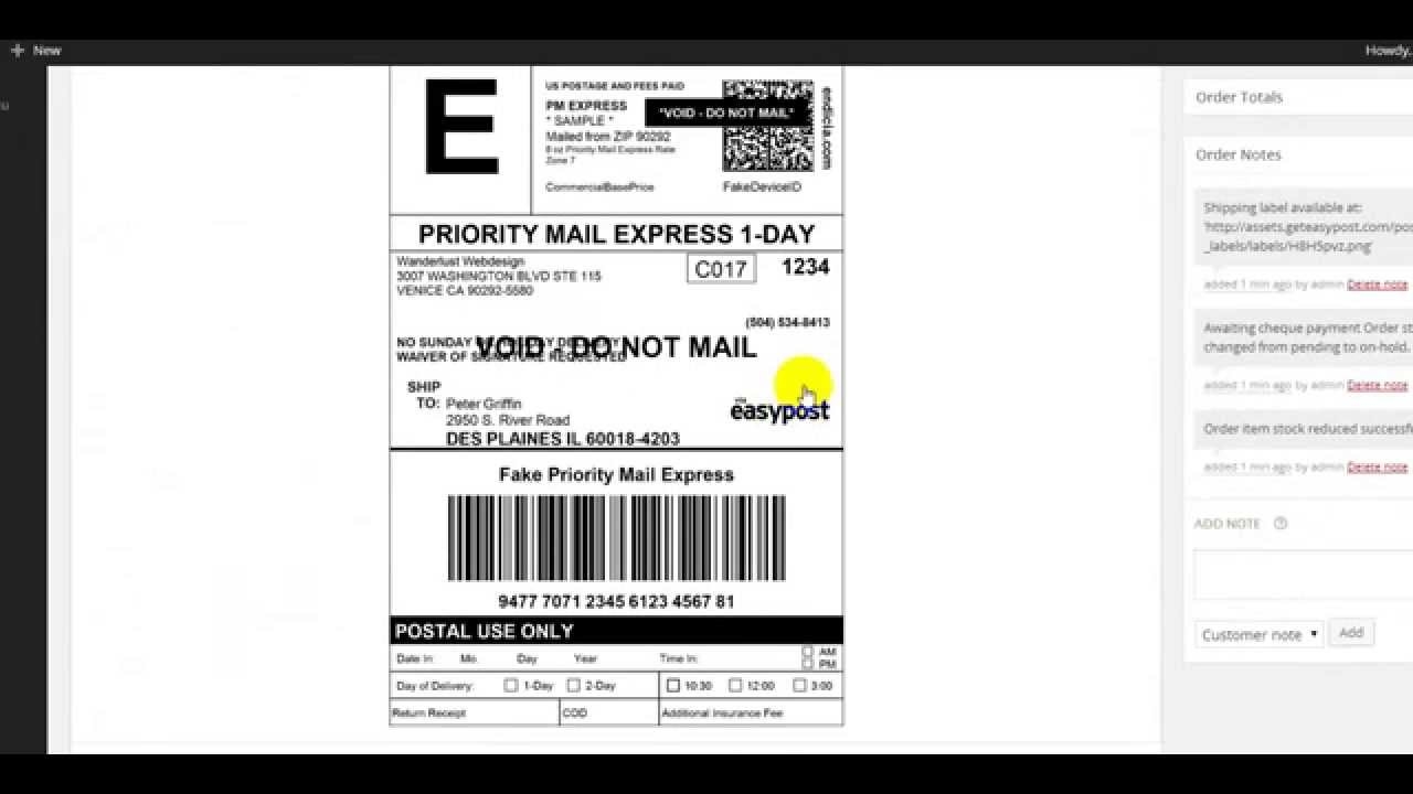 Printable Ups Shipping Label