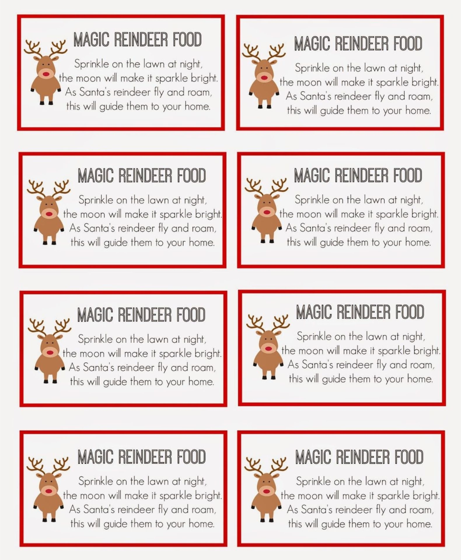 Reindeer Food Free Printable Labels Printable New Year Banners