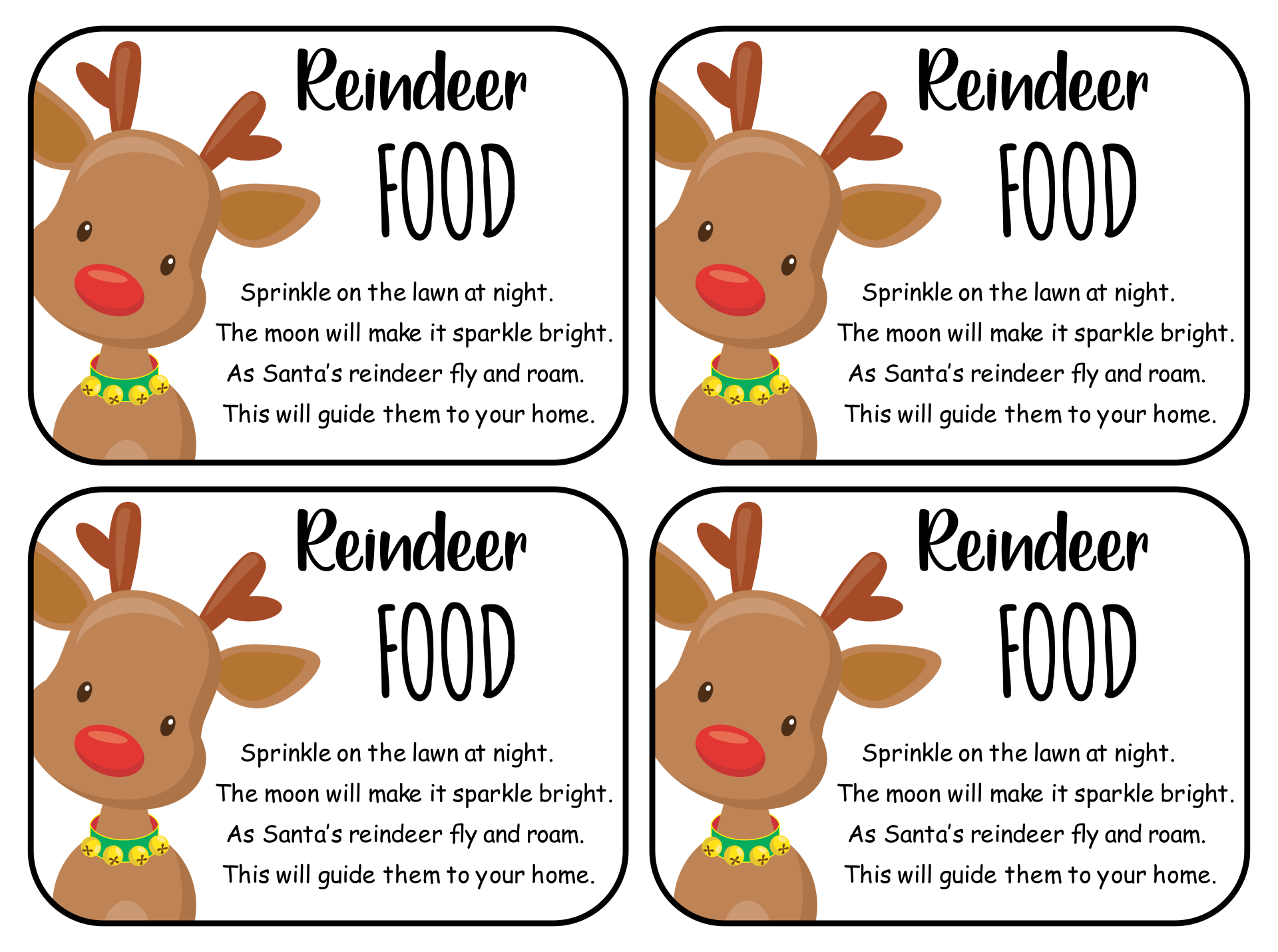 Reindeer Food Poem Labels 11 Free PDF Printables Printablee