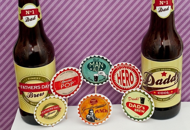 Retro Printable Beer Bottle Labels Cupcake Toppers Beer Caps Beer