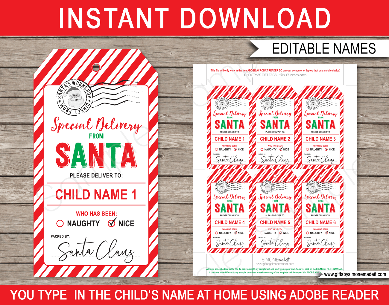 Santa Gift Tags Printable Template Printable Templates