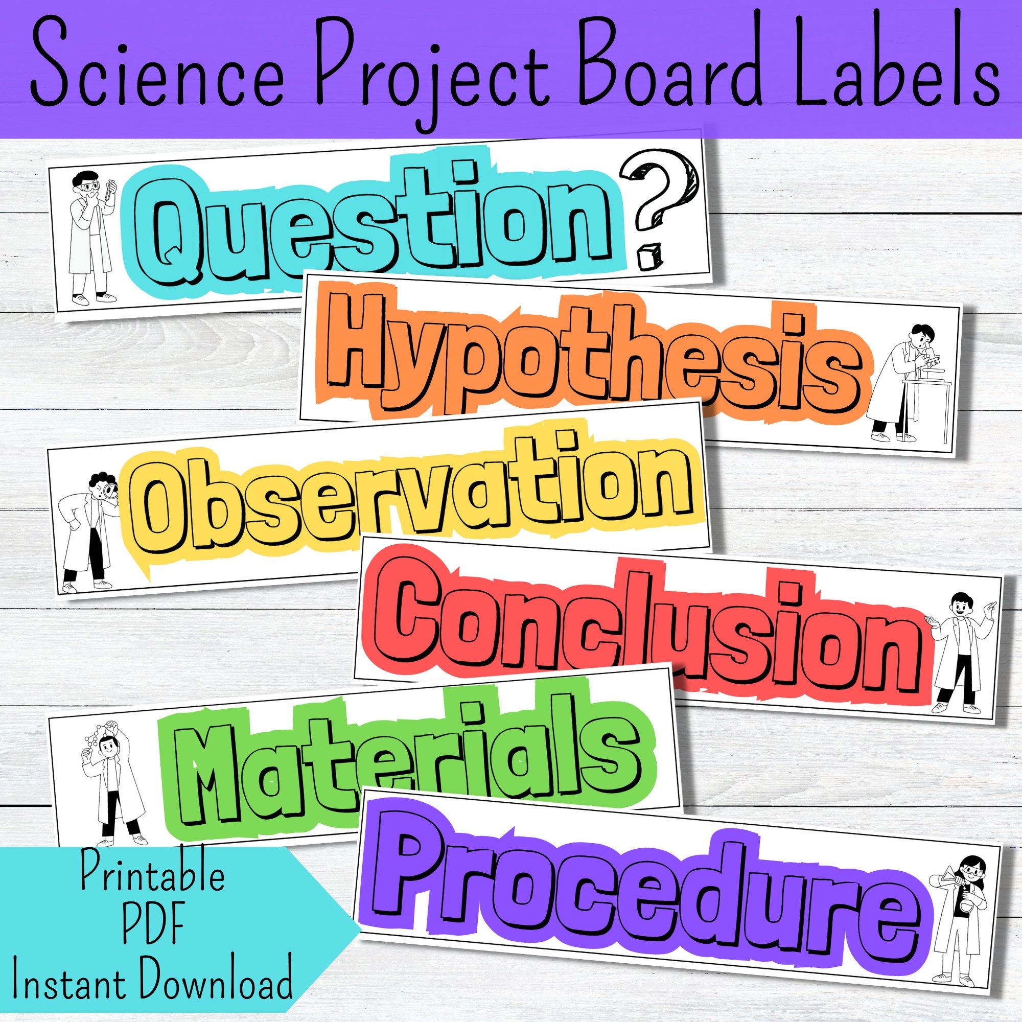 Science Fair Labels Printable Science Project Label School Project