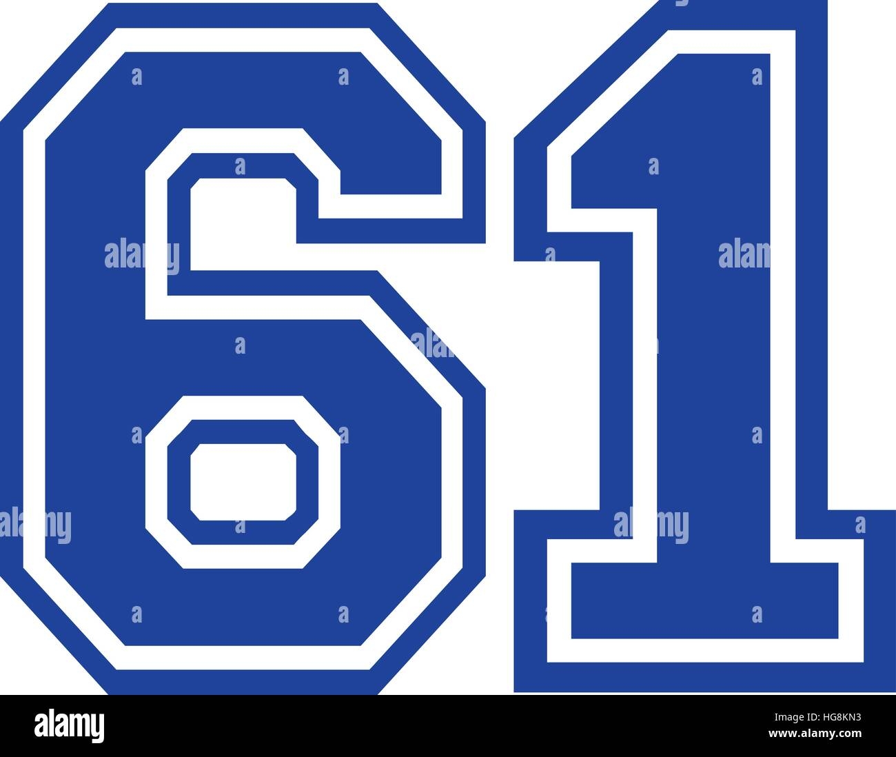 Sixty one College Number 61 Stock Vector Image Art Alamy